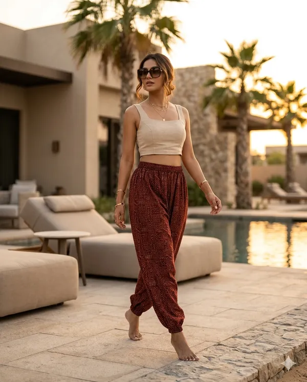 Summer_Special_Pure_Cotton_Original_Ajrakh_Hand_Block_Printed_Harem_Pant_for_women_KH_Ajrakh_Harem_Maroon_05_|_free_size_|Suitable_upto_Xl_|_full_Stitched_|_Original_Ajrakh_Hand_block_printed|