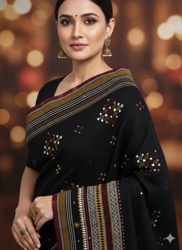 Winter_Special_Bhujodi_Hand_Weaving_Kutchi_KH_Thirteen_Butta_Shawl_for_women_Black