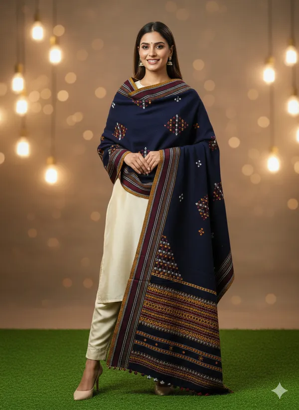 Winter_Special_Bhujodi_Hand_Weaving_Kutchi_KH_Patang_Corner_Shawl_for_women_Navy_Blue