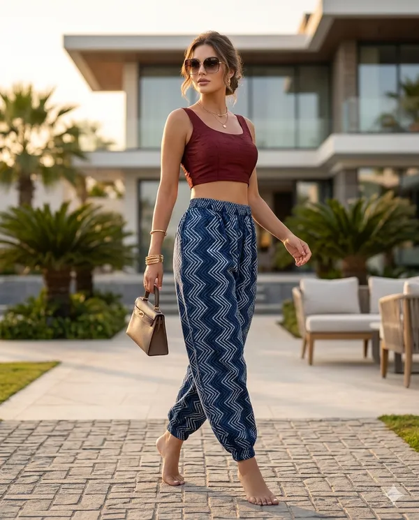 Summer_Special_Pure_Cotton_Original_IndiGo_Hand_Block_Printed_Harem_Pant_for_women_KH_IndiGo_Harem_10|_free_size|Suitable_upto_Xl|_full_Stitched|original_IndiGo_Hand_block_printed|