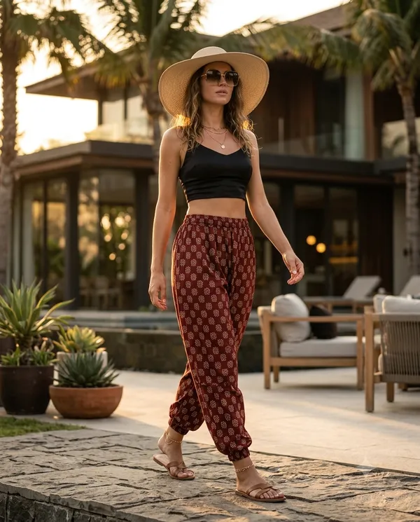 Summer_Special_Pure_Cotton_Original_Ajrakh_Hand_Block_Printed_Harem_Pant_for_women_KH_Ajrakh_Harem_Maroon_04_|_free_size_|Suitable_upto_Xl_|_full_Stitched_|_Original_Ajrakh_Hand_block_printed|