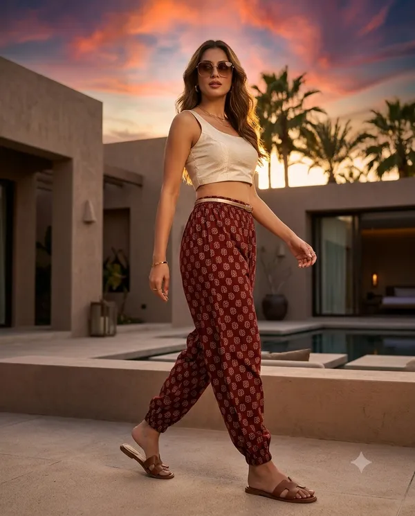 Summer_Special_Pure_Cotton_Original_Ajrakh_Hand_Block_Printed_Harem_Pant_for_women_KH_Ajrakh_Harem_Maroon_04_|_free_size_|Suitable_upto_Xl_|_full_Stitched_|_Original_Ajrakh_Hand_block_printed|