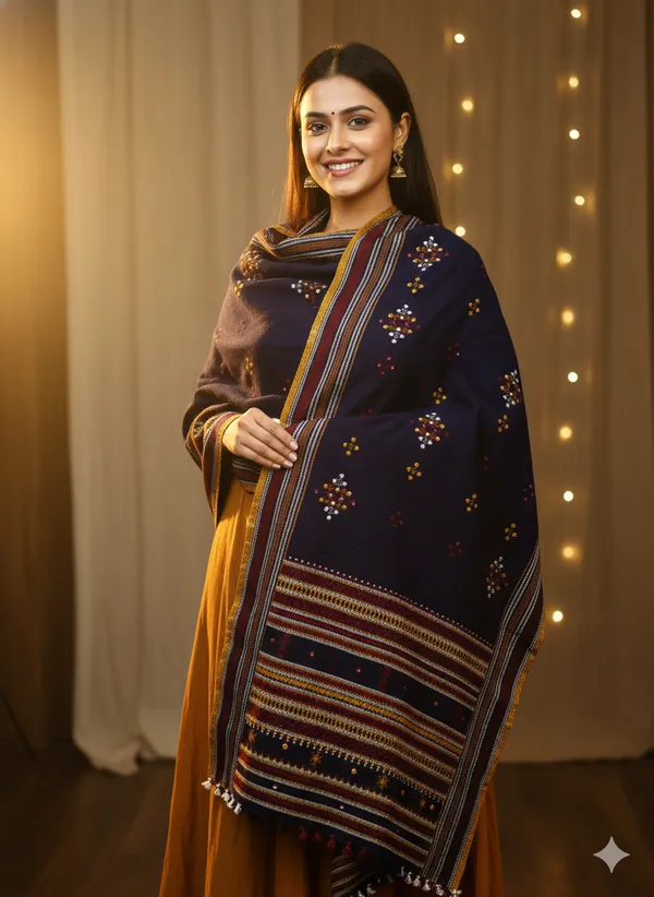 Winter_Special_Bhujodi_Hand_Weaving_Kutchi_KH_Thirteen_Butta_Shawl_for_women_Navy_Blue