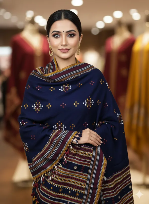 Winter_Special_Bhujodi_Hand_Weaving_Kutchi_KH_Thirteen_Butta_Shawl_for_women_Navy_Blue