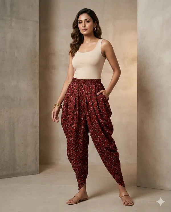 Summer_Special_Pure_Cotton__Original__Indigo___Hand_block_Printed___Dhoti_Pant_for_Women___Indigo__06/free_size_/_Suitable_upto_xl_/_full_Stitched/_original_Indigo__Hand_Block_printed|