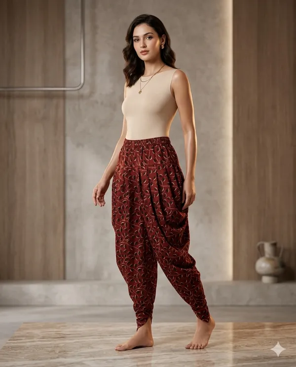 Summer_Special_Pure_Cotton__Original__Indigo___Hand_block_Printed___Dhoti_Pant_for_Women___Indigo__06/free_size_/_Suitable_upto_xl_/_full_Stitched/_original_Indigo__Hand_Block_printed|
