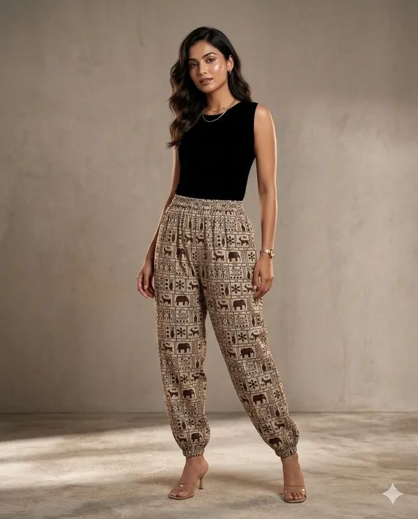 Summer_Special_Pure_Cotton_Original_Ajrakh_Hand_Block_Printed_Harem_Pant_for_women_KH_Ajrakh_Harem_Cream_02_|_free_size_|Suitable_upto_Xl_|_full_Stitched_|_Original_Ajrakh_Hand_block_printed|