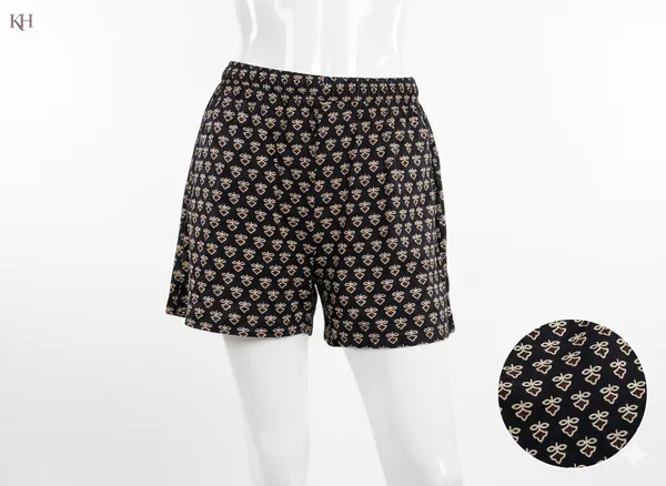 Summer_Special_Pure_Cotton_Original_Ajarakh_Hand_Block_Printed_Shorts_for_women__KH_Ajarakh_Black_Shorts_02|_free_size|Suitable_upto_Xl|_full_Stitched|original_Ajarakh_Hand_block_printed_material|