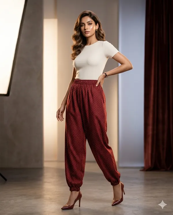 Summer_Special_Pure_Cotton_Original_Ajrakh_Hand_Block_Printed_Harem_Pant_for_women_KH_Ajrakh_Harem_Maroon_01_|_free_size_|Suitable_upto_Xl_|_full_Stitched_|_Original_Ajrakh_Hand_block_printed|