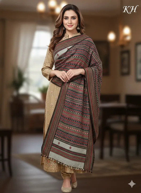 Winter_Special_Bhujodi_Hand_Weaving_Kutchi_KH_Full_Colour_Shawl_for_women_Black