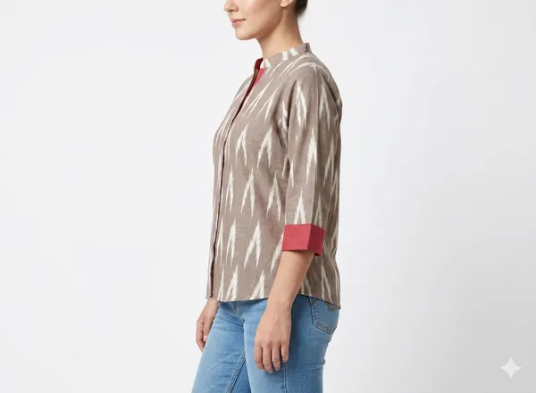 Women’s_Cotton_Ikat_Printed_Short_Kurti_Top_|_Casual_Ethnic_Wear_Tunic_for_Women
