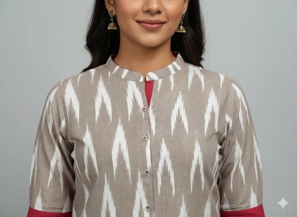 Women’s_Cotton_Ikat_Printed_Short_Kurti_Top_|_Casual_Ethnic_Wear_Tunic_for_Women