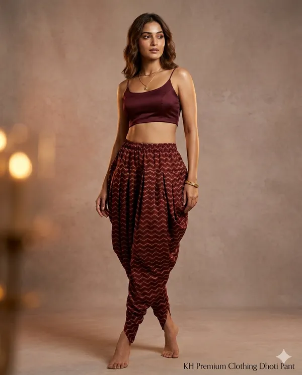 Summer_Special_Pure_Cotton__Original_Ajarakh__Hand_block_Printed___Dhoti_Pant_for_Women___Marron_03_/free_size_/_Suitable_upto_xl_/_full_Stitched/_original_Ajarakh_Hand_Block_printed|