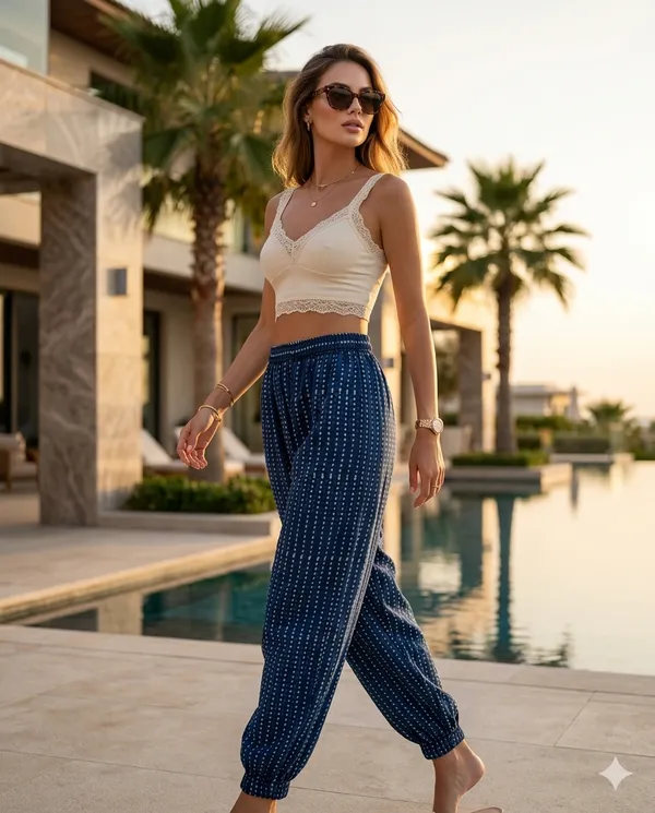 Summer_Special_Pure_Cotton_Original_IndiGo_Hand_Block_Printed_Harem_Pant_for_women_KH_IndiGo_Harem_09|_free_size|Suitable_upto_Xl|_full_Stitched|original_IndiGo_Hand_block_printed|