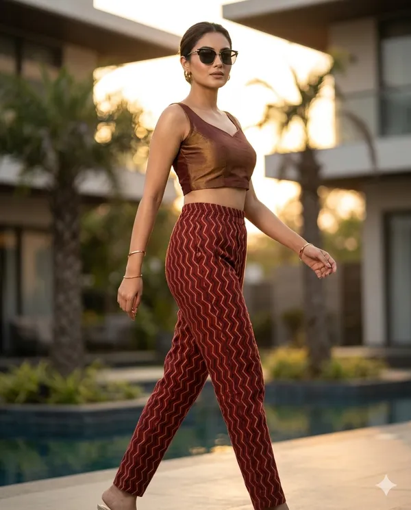 Summer_Special_Pure_Cotton_Original_Ajarakh_Hand_Block_Printed_Straight_Pant_for_women__KH_Ajarakh_Maroon_Pant_06|_free_Size|Suitable_upto_Xl|_full_Stitched|Original_Ajarakh_Hand_block_Printed_Material|