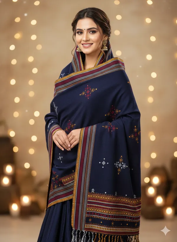 Winter_Special_Bhujodi_Hand_Weaving_Kutchi_By_KH_Choumukh_Shawl_for_women_NAVY_BLUE