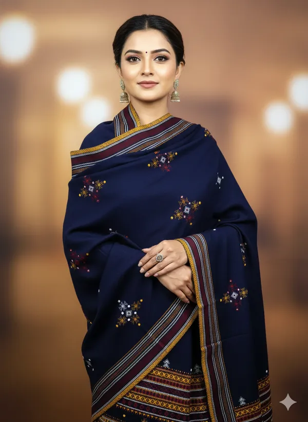 Winter_Special_Bhujodi_Hand_Weaving_Kutchi_By_KH_Choumukh_Shawl_for_women_NAVY_BLUE
