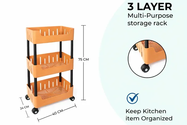 3_Multipurpose_Storage_Trolley_with_Wheels_Black