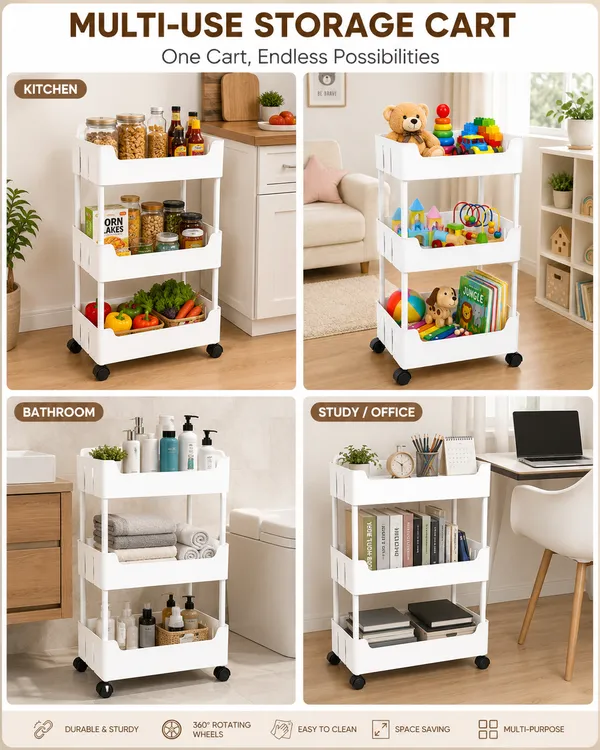 3_Multipurpose_Storage_Trolley_with_Wheels_Black