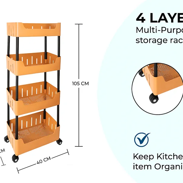 4_Multipurpose_Storage_Trolley_with_Wheels_Black