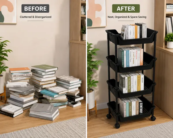 4_Tier_Multipurpose_Storage_Trolley_with_Wheels_Black_Heavy_Duty_Rack_for_Office