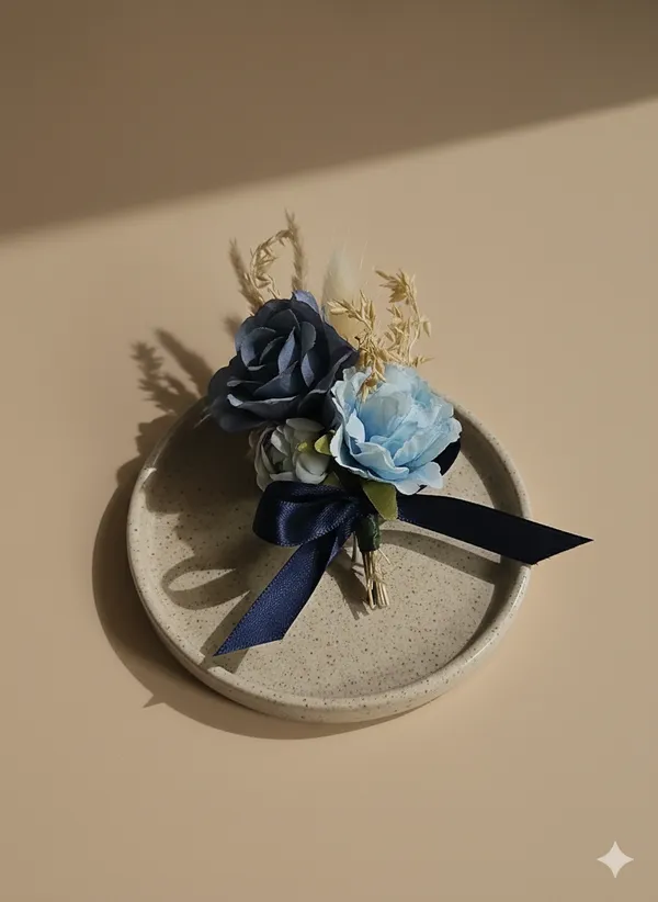 Blue_Fabric_Boutonniere_For_Wedding_and_Gifting