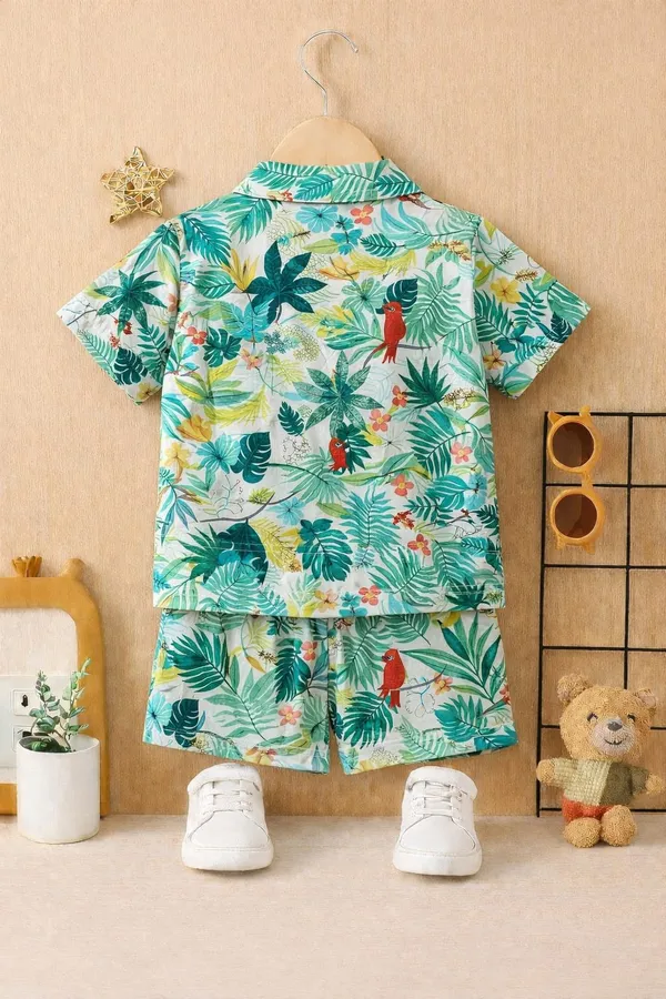 Green_Summer_Cotton_Wear_Printed_Code_Set_For_For_Kids