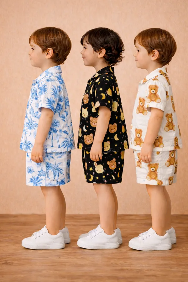 Pack_of_3_White_,_Blue_And_Black_Cotton_Printed_Combo_Pack__|_Stylish_Shirt_And_Shorts_Co-Ord_Set_For_Kids