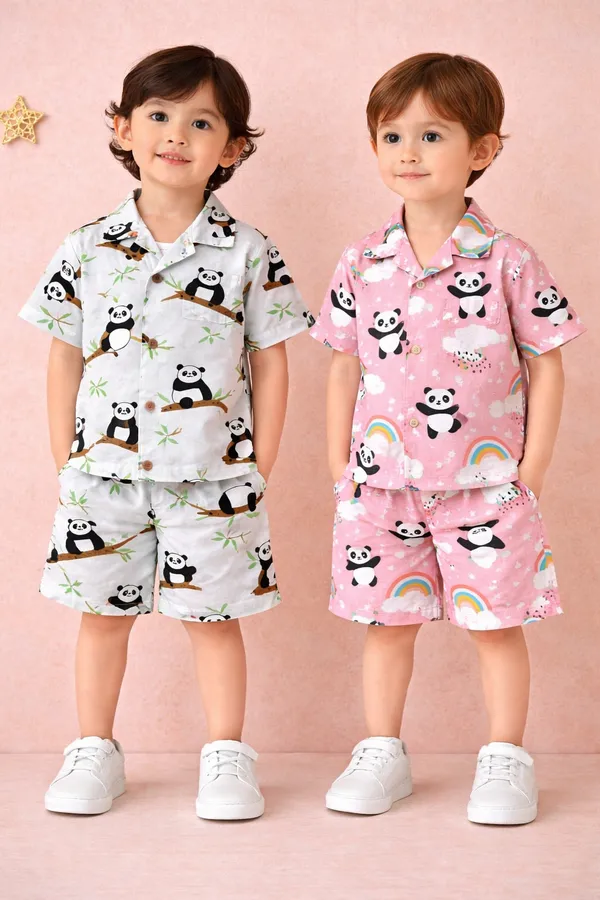 Pack_Of_2_Pink_And_White_Summer_Special_Cotton_Co-ord_Set_For_Kids