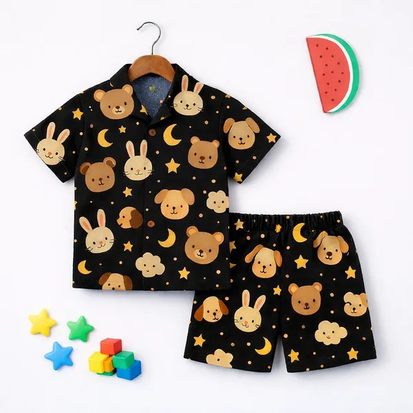 Black_Casual_Wear_Cotton_Co-Ord_Set_For_Daily_Use_For_Kids