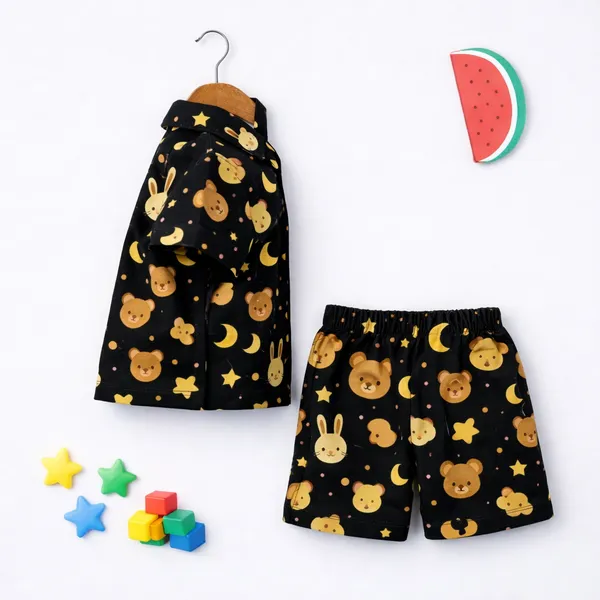 Black_Casual_Wear_Cotton_Co-Ord_Set_For_Daily_Use_For_Kids