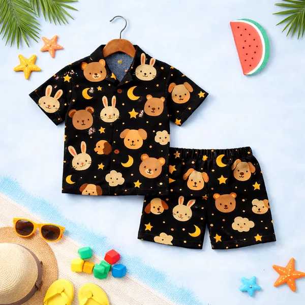 Black_Casual_Wear_Cotton_Co-Ord_Set_For_Daily_Use_For_Kids