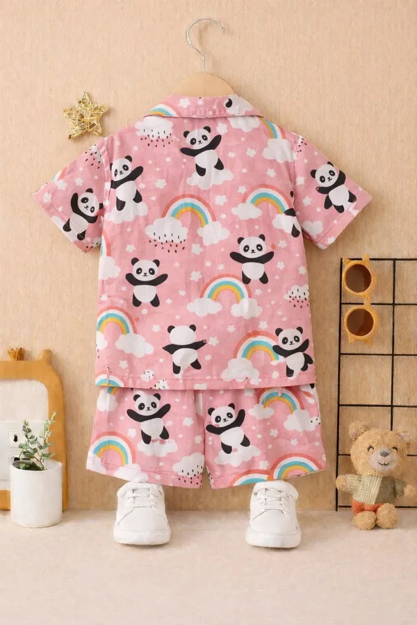Baby_Pink_Premium_Cotton_Printed_Shirt_And_Shorts_Co-Ord_Set_For_Kids