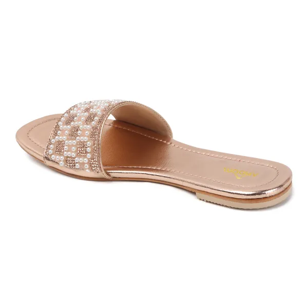 Aroom_Women�s_Pearl_Embellished_Ethnic_Slide_Sandals