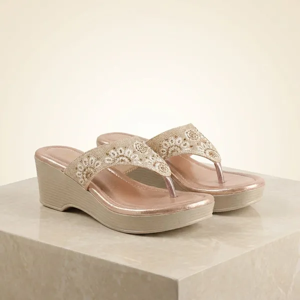 Peach_Elegant_Embroidered_Wedge_Sandals_With_Comfortable_Sole_And_Stylish_Ethnic_Design
