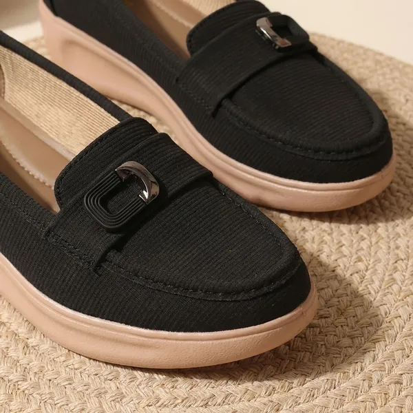 Black_Knit_Fabric_Casual_Loafers_For_Women