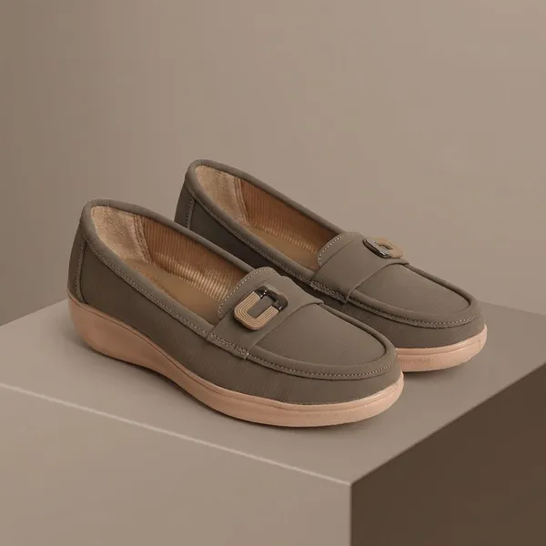 Brown_Knit_Fabric_Casual_Loafers_For_Women_Loafers_Heel