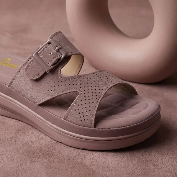 Purple_Slide_Women_Sandals_With_Perforated_Upper_And_Buckle_Detail_For_All_Day_Comfort