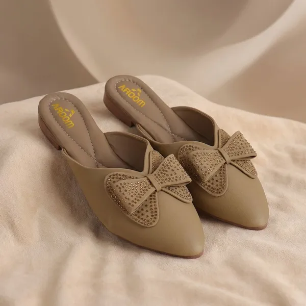 Beige_Stylish_Slip_On_Flats_With_Embellished_Bow_Design_For_Women_Elegant_Comfort_Footwear