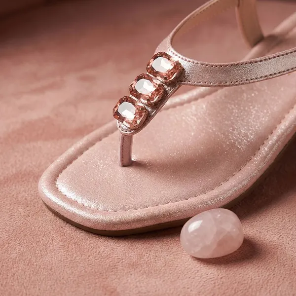 Peach_Trendy_Flat_Sandals_With_Crystal_Embellished_Strap_For_Womenelegant_Everyday_Comfort_Footwear