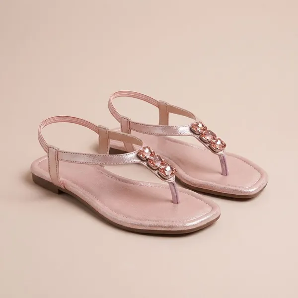 Peach_Trendy_Flat_Sandals_With_Crystal_Embellished_Strap_For_Womenelegant_Everyday_Comfort_Footwear