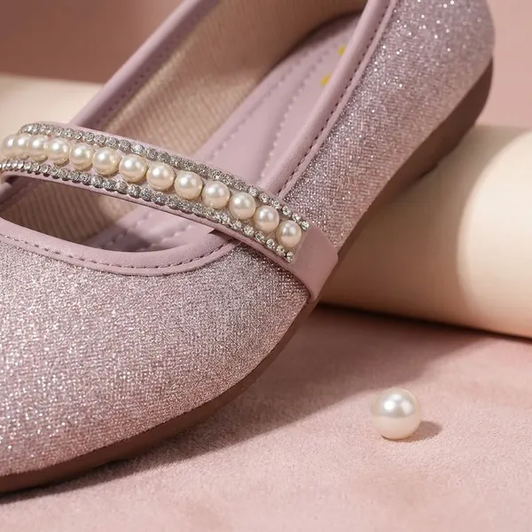 Peach_Glitter_Ballerina_Flats_With_Embellished_Strap_And_Soft_Cushioned_Insole_For_Women