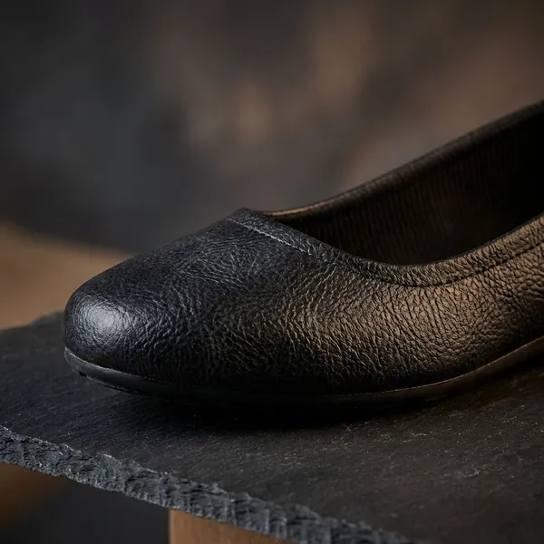 Black_Classic_Textured_Ballerina_Flats_For_Womencasual_&_Daily_Wear_Comfort_Footwear