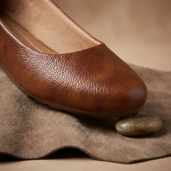 Tan_Classic_Textured_Ballerina_Flats_For_Womencasual_&_Daily_Wear_Comfort_Footwear