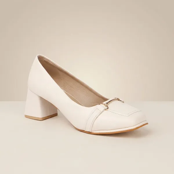 Cream_Elegant_Block_Heels_For_Office,_Formal_Events_&_Chic_Everyday_Outfits_With_Textured_Finish