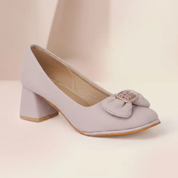 Lavender_Elegant_Black_Party_Block_Heels_For_Women_With_Bow_And_Buckle_Detail