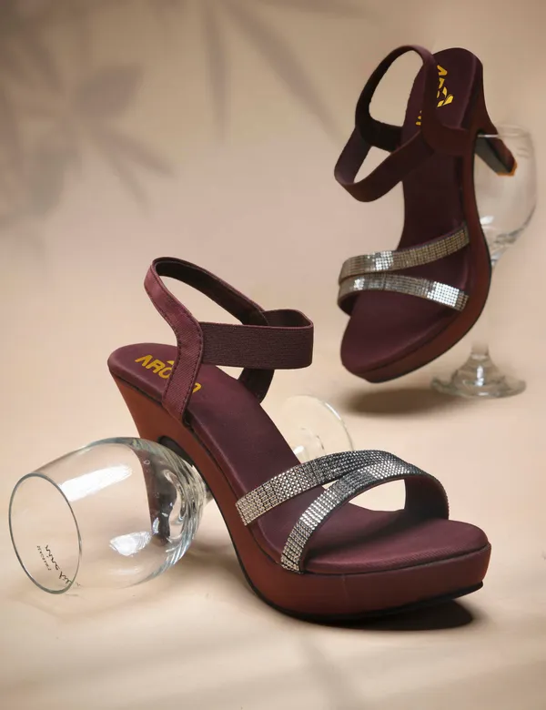 Brown_Stylish_High_Heels_With_Shimmer_Strap_Detailing_For_Party,_Festive_And_Evening_Wear