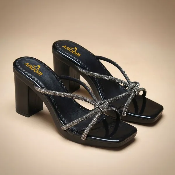 Black_Synthetic_Casual_3_Inch_Heel_Sandal_For_Women