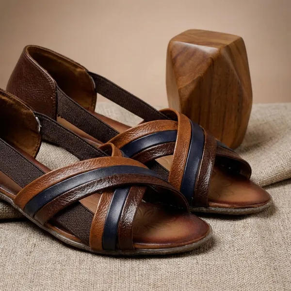Brown_Stylish_Brown_Woven_Leather_Look_Open_Toe_Flats_For_Women_With_Comfort_Fit_And_Elegant_Design