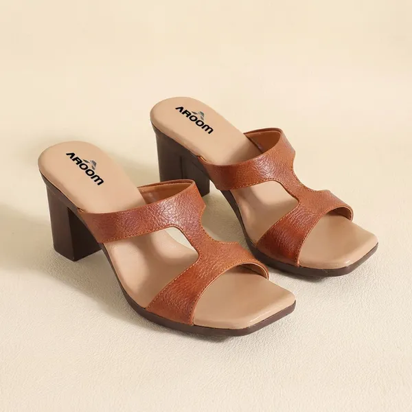 Tan_Stylish_Block_Heel_Sandal_For_Women_With_Cut_Design_And_Comfortable_Cushioned_Footbed